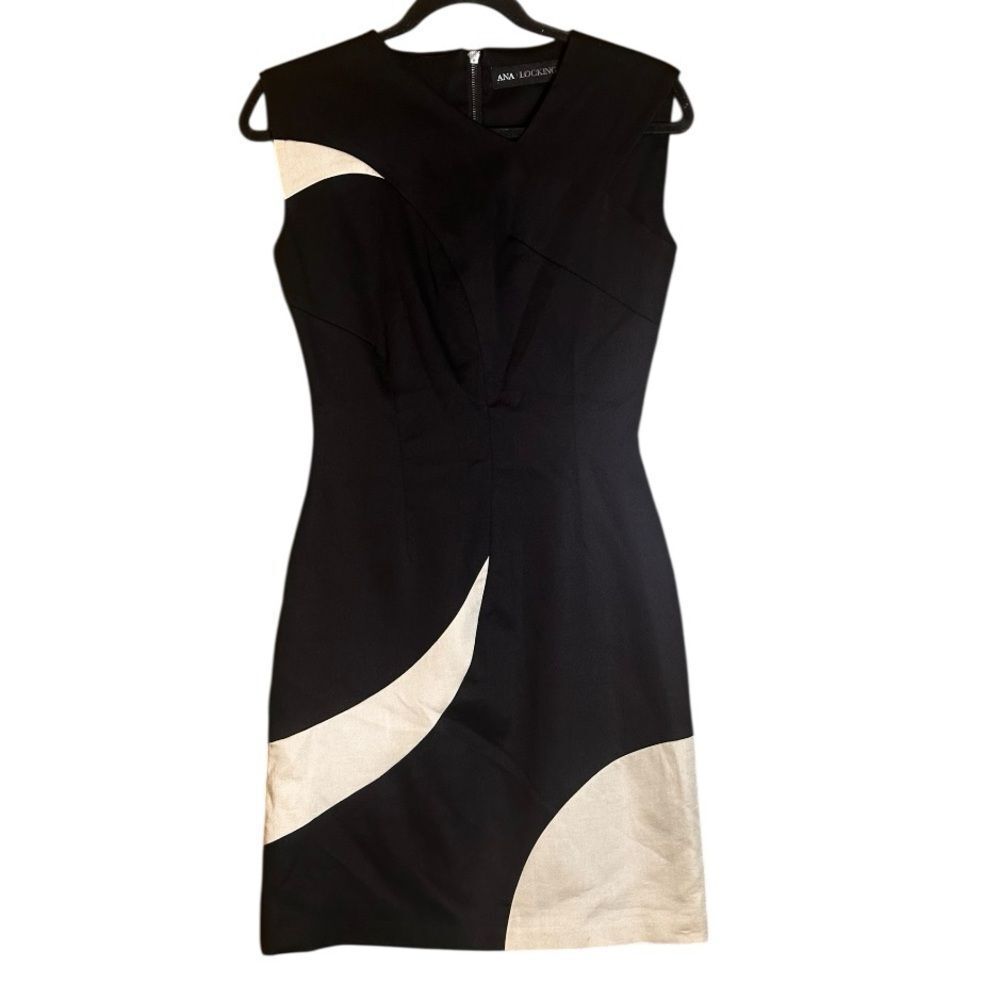 Ana Locking Black and Cream Colorblock Dress Size 38 US‎ 4 📦